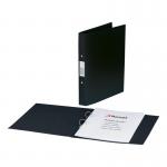 Rexel Budget Ring Binder Semi-rigid Polypropylene 2 O-Ring 25mm Size A4 Black Ref 13422BK [Pack 10] 244058