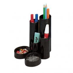 Cheap Stationery Supply of Desk Tidy with 6 Variable Sized Compartment Tubes Black 244600 Office Statationery