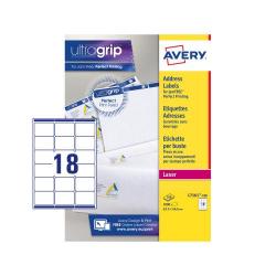 Cheap Stationery Supply of Avery Addressing Labels Laser Jam-free 18 per Sheet 63.5x46.6mm White L7161-100 1800 Labels 248556 Office Statationery