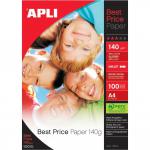 Apli Best Price Photo Paper Glossy 140gsm A4 Ref 11804 [100 Sheets] 250093