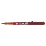 Pilot V-Ball VB5 Rollerball Pen Fine 0.5mm Tip 0.3mm Line Red Ref BLVB502 [Pack 12] 253156