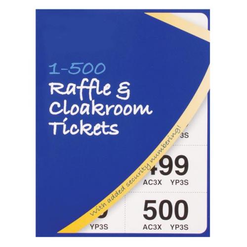 Cloakroom Or Raffle Tickets Numbered 1 500 Assorted Colours Crt500