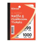 Cloakroom or Raffle Tickets Numbered 1-1000 Assorted Colours [Pack 6] 253857