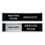 Stewart Superior Engaged/Vacant Meeting Room Door Panel Aluminium/PVC W255xH52mm Self-adhesive Ref BA101 256980