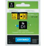 Dymo D1 Tape for Electronic Labelmakers 12mmx7m Black on Yellow Ref 45018 S0720580 260385