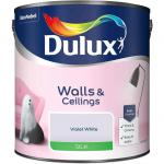 Dulux Silk Emulsion Paint For Walls And Ceilings - Violet White 2.5 Litres 266924