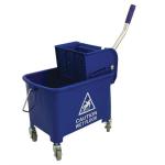 Mop Bucket Mobile Colour Coded with Handle 4 Castors 20 Litre Blue 271965