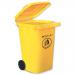 Wheelie Bin High Density Polyethylene with Rear Wheels 240 Litre Capacity 580x740x1070mm Yellow