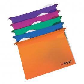 Rexel Multifile Extra Suspension File Polypropylene 30mm Wide-base A4 Assorted Ref 2102573 Pack of 10 274408