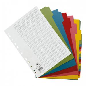 Concord Subject Dividers 20-Part Recycled Card Multipunched