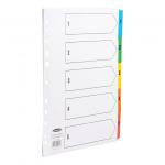 Concord Index 1-5 Multipunched Mylar-reinforced Multicolour-Tabs 150gsm Extra Wide A4+ White Ref CS96 276392