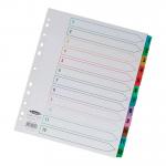 Concord Index 1-12 Multipunched Mylar-reinforced Multicolour-Tabs 150gsm Extra Wide A4+ White Ref CS98 276414