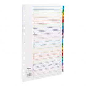 Concord Index 1-20 Multipunched Mylar-reinforced Multicolour-Tabs 150gsm Extra Wide A4+ White Ref CS99 276422