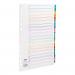 Concord Index 1-20 Multipunched Mylar-reinforced Multicolour-Tabs 150gsm Extra Wide A4+ White Ref CS99
