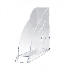 Rexel Nimbus Magazine Rack Robust Acrylic with Front Indexing Tab A4 Clear Ref 2101499 276631