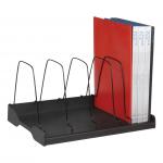 Adjustable Book Rack 6 Wire Dividers W388xD275xH220mm Black 277695