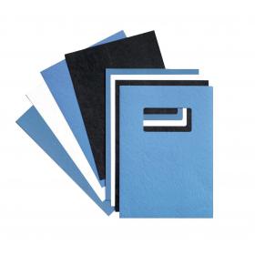 GBC Binding Covers Leatherboard Window 250gsm A4 Blue Ref 46735E [Pack 25x2] 279135