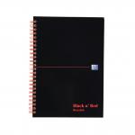 Black n Red Notebook Wirebound 90gsm Ruled Recycl Perforated 140pp A5 Glossy Black Ref 100080113 [Pack 5] 282946