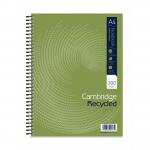 Cambridge Recycled Nbk Wirebnd 70gsm Ruled Margin Perf Punched 4 Holes 200pp A4+ Ref 100080423 [Pack 3] 283098