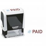 Trodat Office Printy Stamp Self-inking PAID 46x16mm Reinkable Red and Blue Ref 77302 286954