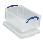 Really Useful Storage Box Plastic Lightweight Robust Stackable 9 Litre W255xD395xH155mm Clear Ref 9C 287048