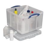 Really Useful Storage Box Plastic Lightweight Robust Stackable 42 Litre W440xD520xH310mm Clear Ref 42C 287080