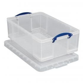 Really Useful Storage Box Plastic Lightweight Robust Stackable 50 Litre W440xD710xH230mm Clear Ref 50C 287111