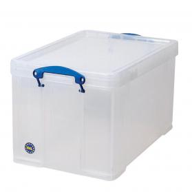 Really Useful Storage Box Plastic Lightweight Robust Stackable 84 Litre W440xD710xH380mm Clear Ref 84C 287145