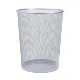 5 Star Office Mesh Waste Bin Lightweight Sturdy Scratch Resistant 1520 Litres DxH 305x345mm Silver 288021