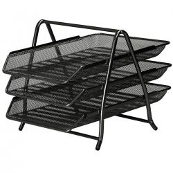 Cheap Stationery Supply of 5 Star Office Mesh Letter Tray 3 Tier Scratch Resistant Stackable Front Load Portrait Foolscap Black 288102 Office Statationery