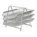 5 Star Office Mesh Letter Tray 3 Tier Scratch Resistant Stackable Front Load Portrait Foolscap Silver