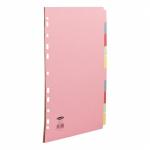Concord Subject Dividers 10-Part Multipunched 160gsm A4 Assorted Ref 72099J20 [Pack 25] 290074