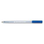 5 Star Office Ball Pen Clear Barrel Medium 1.0mm Tip 0.7mm Line Blue [Pack 50] 295195