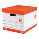 5 Star Office FSC Storage Box with Lid Self-assembly W321xD392xH291mm Red & White [Pack 10] 295276