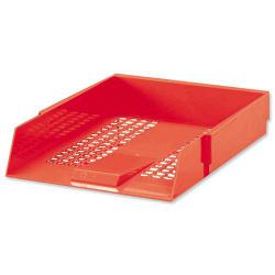 Cheap Stationery Supply of 5 Star Office Letter Tray High-impact Polystyrene Foolscap Red Office Statationery