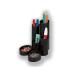 5 Star Office Desk Tidy with Variable Sized 6 Compartment Tubes Black