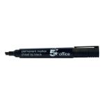 5 Star Office Permanent Marker Xylene/Toluene-free Smear proof Chisel Tip 1-4mm Line Black [Pack 12] 296034