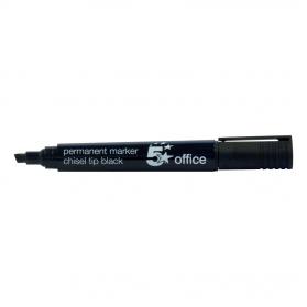 5 Star Office Permanent Marker Xylene/Toluene-free Smear proof Chisel Tip 1-4mm Line Black Pack of 12 296034