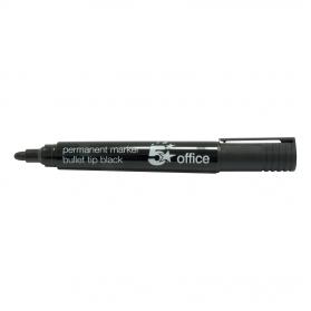 5 Star Office Permanent Marker Xylene/Toluene-free Smear proof Bullet Tip 2mm Line Black Pack of 12 296077