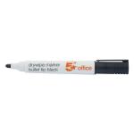 5 Star Office Drywipe Marker Xylene/Toluene-free Bullet Tip 3mm Line Black [Pack 12] 296123