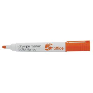 Office Drywipe Marker XyleneToluene-free Bullet Tip 3mm Line Red Pack