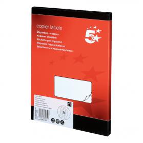 5 Star Office Multipurpose Labels Laser Copier Inkjet 24 per Sheet 70x37mm White 2400 Labels