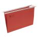5 Star Office Suspension File with Tabs and Inserts Manilla 15mm V-base 180gsm Foolscap Red [Pack 50]