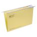 5 Star Office Suspension File with Tabs and Inserts Manilla 15mm V-base 180gsm Foolscap Yellow [Pack 50]