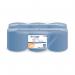 2Work 3-Ply Centrefeed Roll 135m Blue (Pack of 6) 2W00083 2W00083