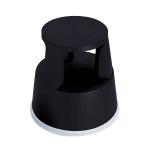 2Work Plastic Step Stool with Non-Slip Rubber Base 430mm Black T7/Black 2W04996 2W04996