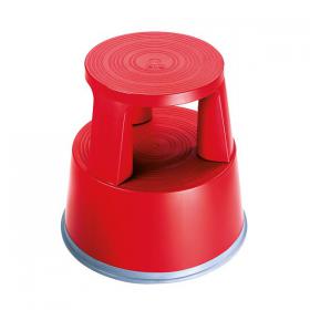 2Work Plastic Step Stool with Non-Slip Rubber Base 430mm Red T7/Red 2W04999 2W04999