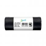 2Work Refuse Sack 100 Litre Black 20 Bags per Roll (Pack of 10) 2W06018 2W06018