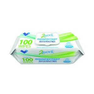 Image of 2Work Disinfectant Viricidal Hand And Surface Wipes Pack of 100