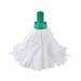 2Work Big White Mop Head Green Pack of 10 2W10498 2W10498
